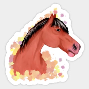 Colorful horse portrait Sticker